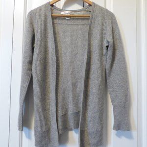 Max Studio 100% Cashmere Open Cardigan in Light Heather Gray